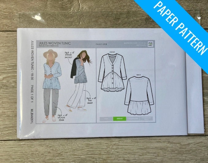 Style Arc - Jules Woven Tunic - Paper Dressmaking Sewing Pattern ...
