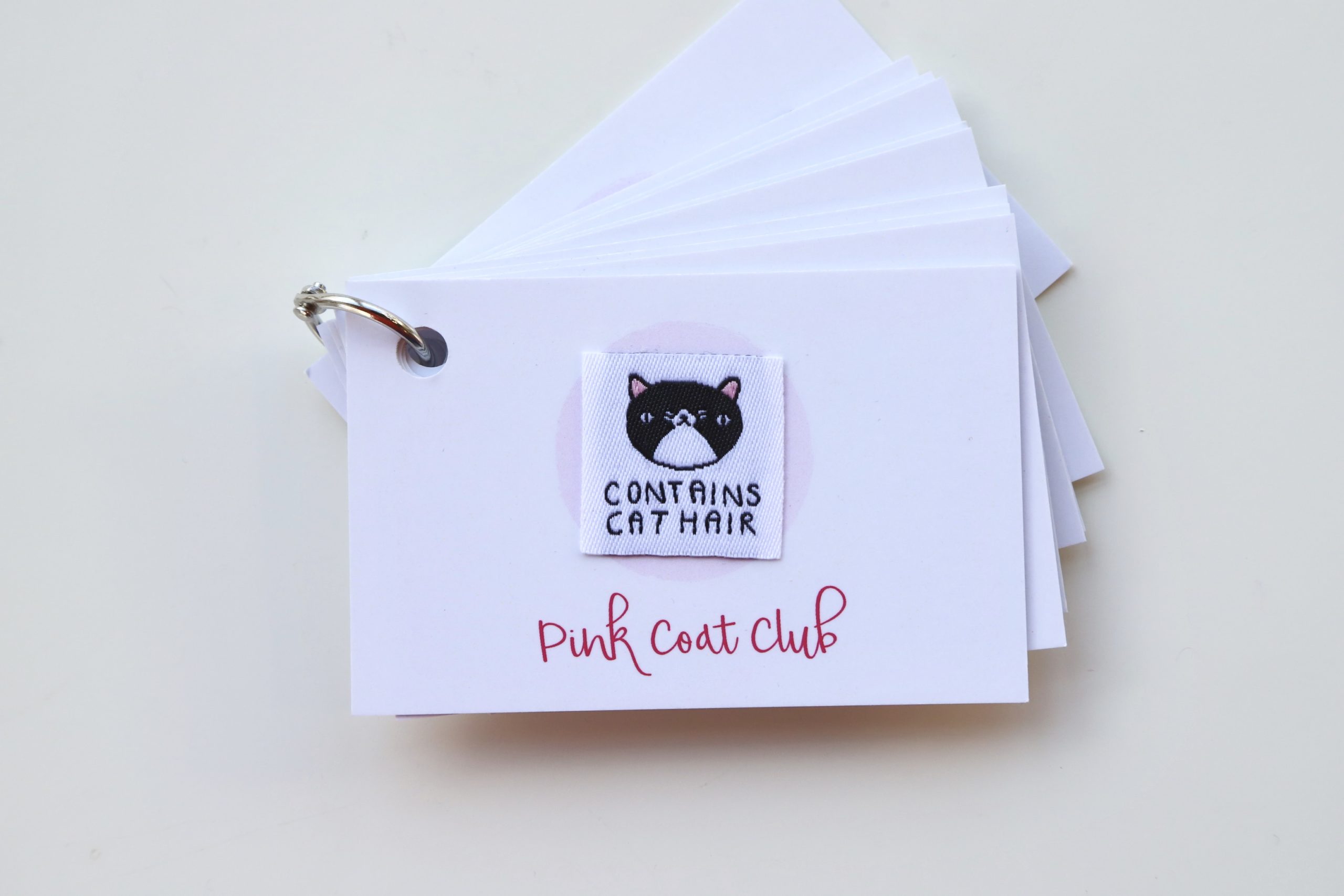 Contains Cat Hair (Black) – 6 Garment Labels by Pink Coat Club