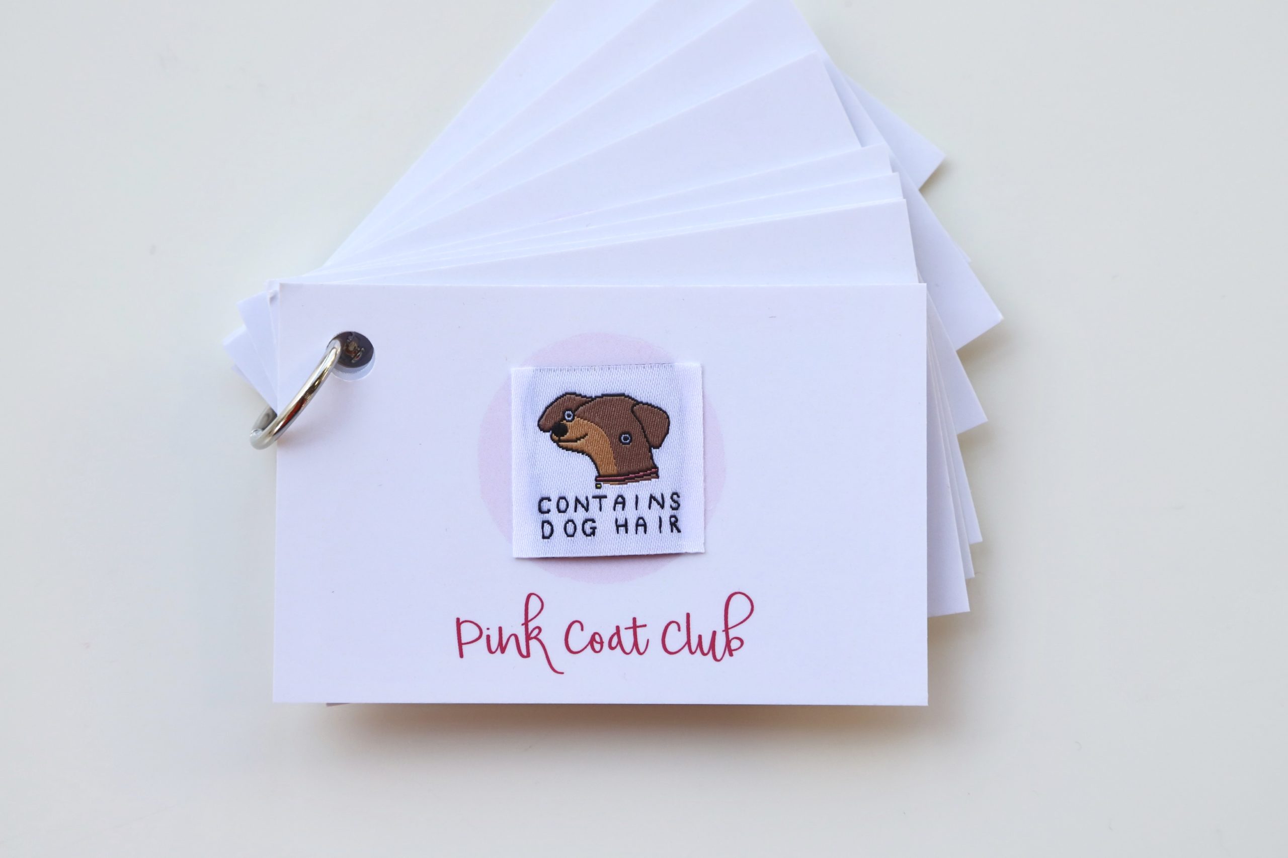 Contains Dog Hair (Chocolate) – 6 Garment Labels by Pink Coat Club