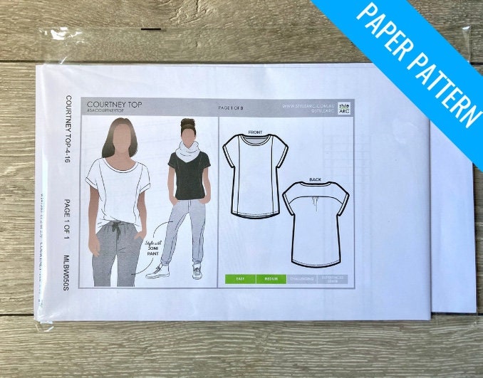Style Arc - Courtney Top Paper Sewing Pattern - Sizes 18-30 - Dot To ...