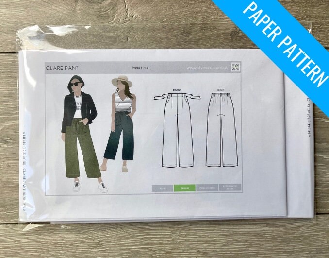 Clare Pant Paper Sewing Pattern - Style Arc Patterns - Dot To Dot Studio