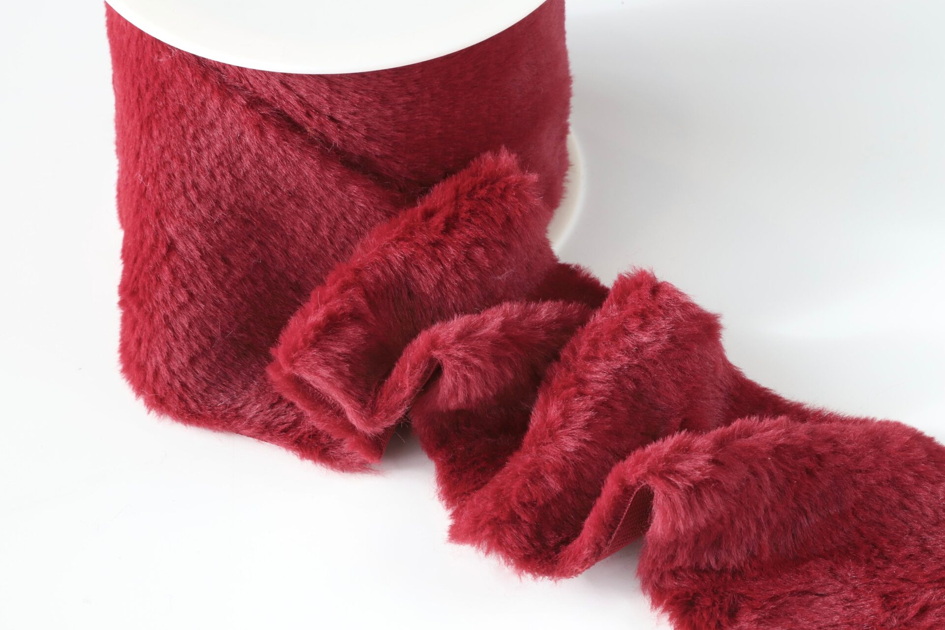 Burgundy Luxury Faux Fur Trim 10cm Wide Dot To Dot Studio