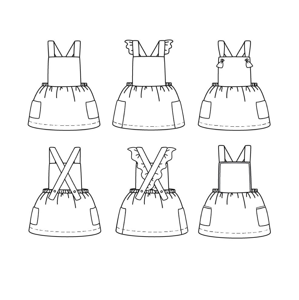 Ikatee Children's Sewing Patterns Milano Apron Dress Paper