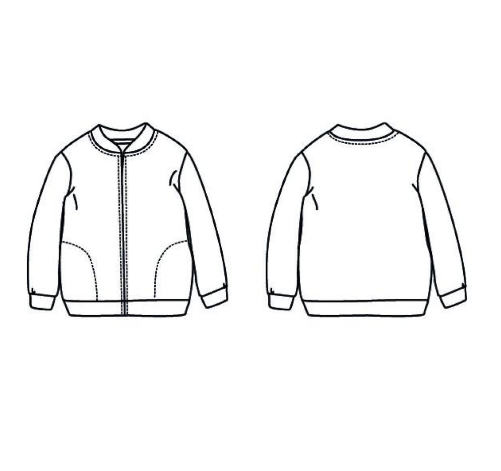 Ikatee Children's Sewing Pattern Jules Unisex Sweatshirt or Bomber