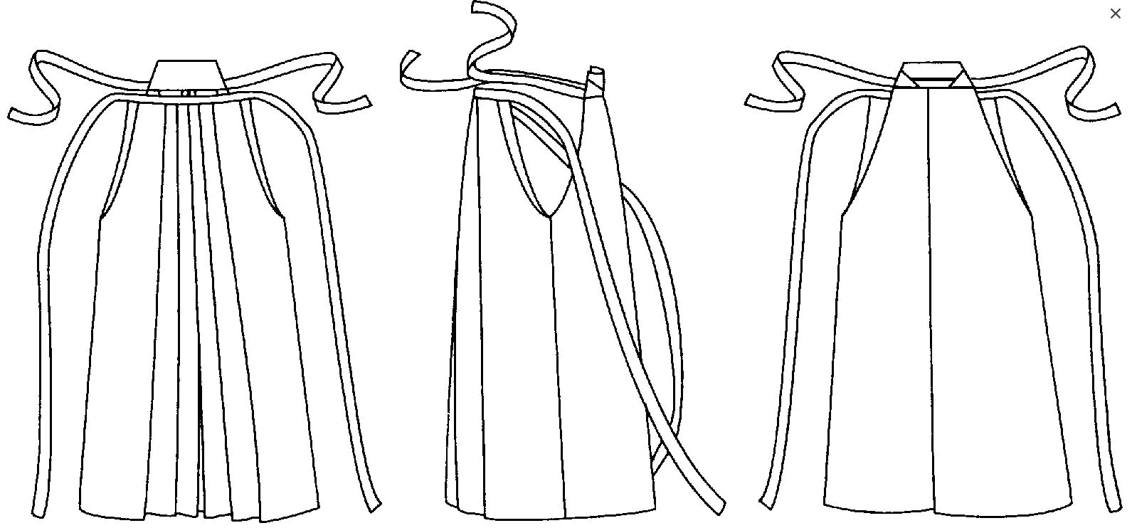 Japanese Hakama & Kataginu Folkwear Patterns Sizes Based on Waist