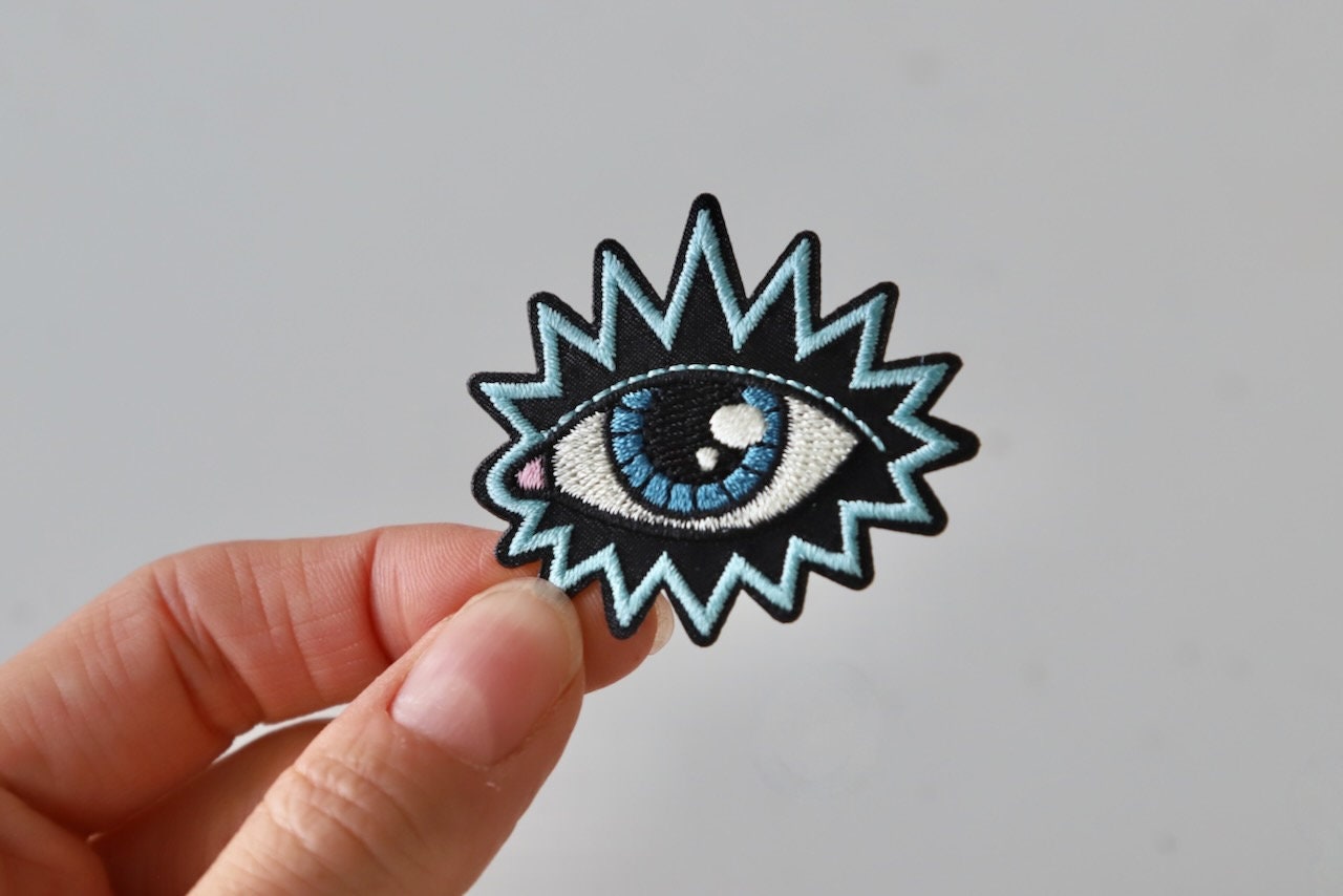 Pop Art Embroidered Eye Patch Iron on Motif Dot To Dot Studio
