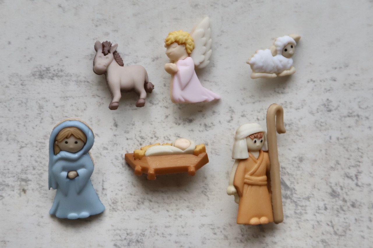 Nativity Buttons Set of 7 Novelty Buttons Nativity by 'Dress it Up