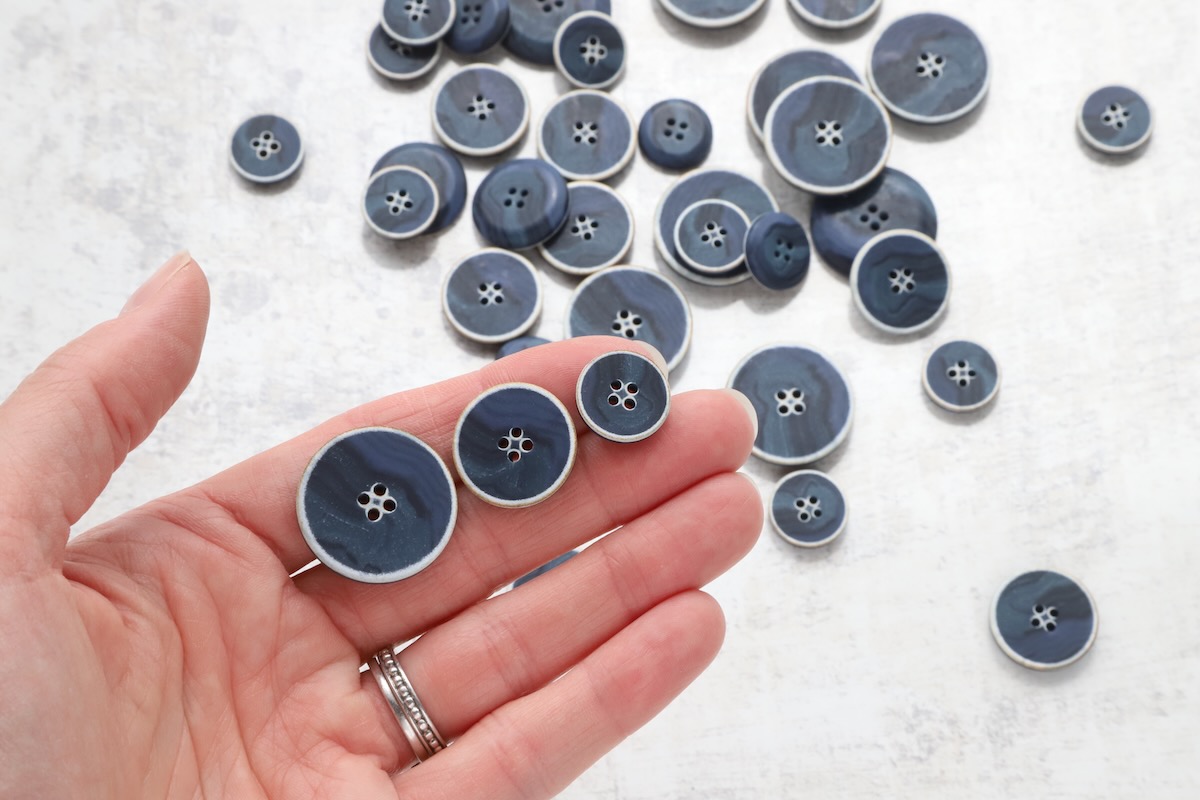 Horn Rim Buttons - Marine Blue | Dot To Dot Studio