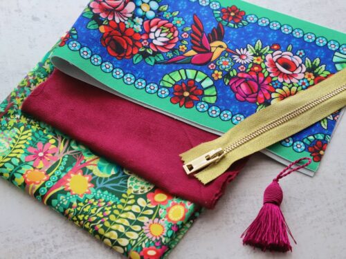 Velvet Zippy Bag Kit 1 - Millefiori Hummingbird Blue