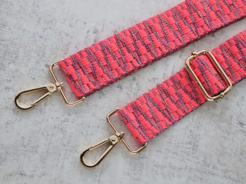 Adjustable Woven Bag Strap - Neon Pink