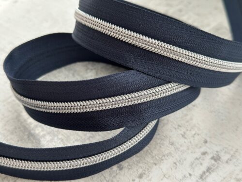Zip on the Roll - Navy & Silver