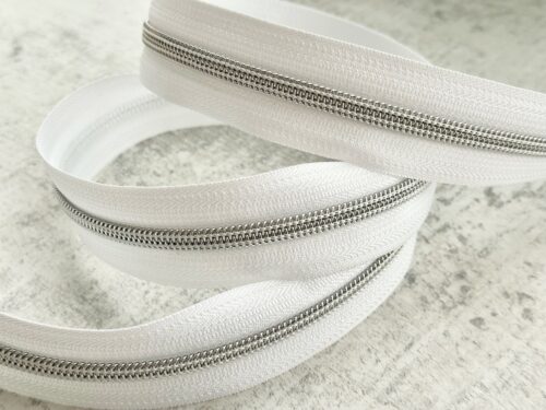 Zip on the Roll - White & Silver
