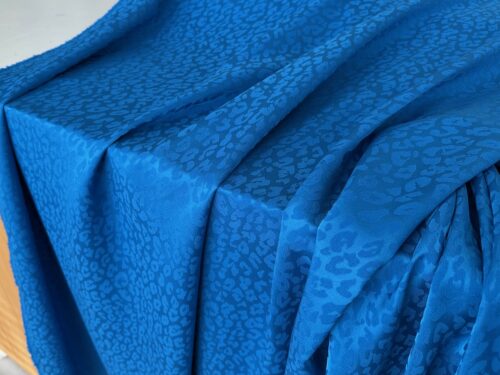 Cerulean Blue Leopard Jacquard
