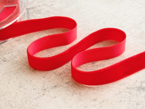 Velvet Ribbon - 25mm wide - Candy Apple Red 108