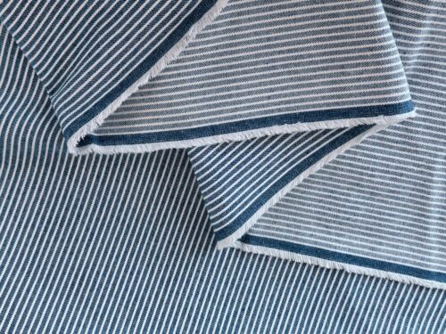 Stripe Denim - Mid Blue