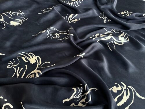 Midnight Splash - Luxury Viscose Satin